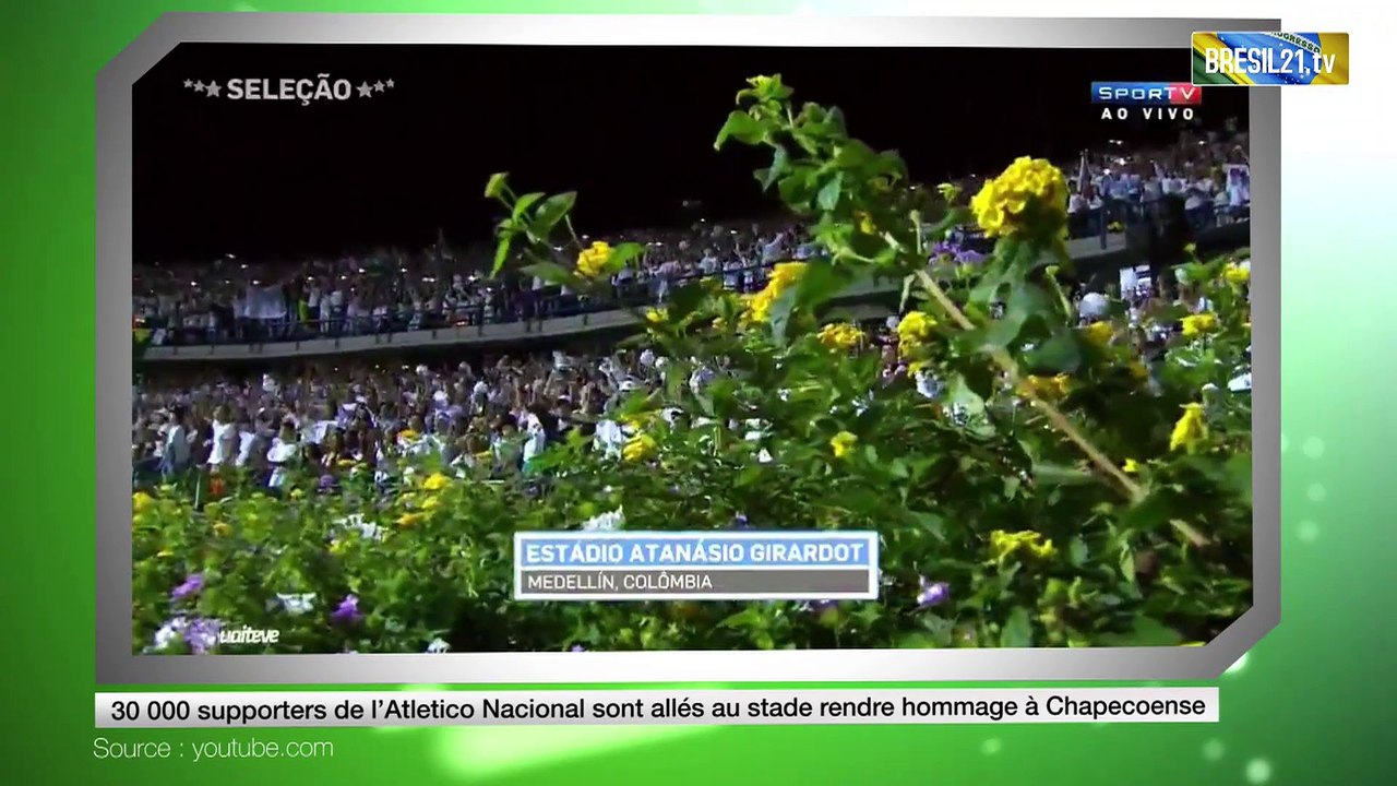 30 000 supporters de l’Atletico Nacional rendent hommage à Chapecoense