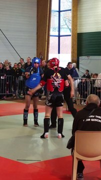 Teiva Deruelle (Muay Thai Vendinois) VS Florian Vermeersch (kick Thai Boxing du pevèle) championnat régional muay thai ffkmda waziers nov 2016