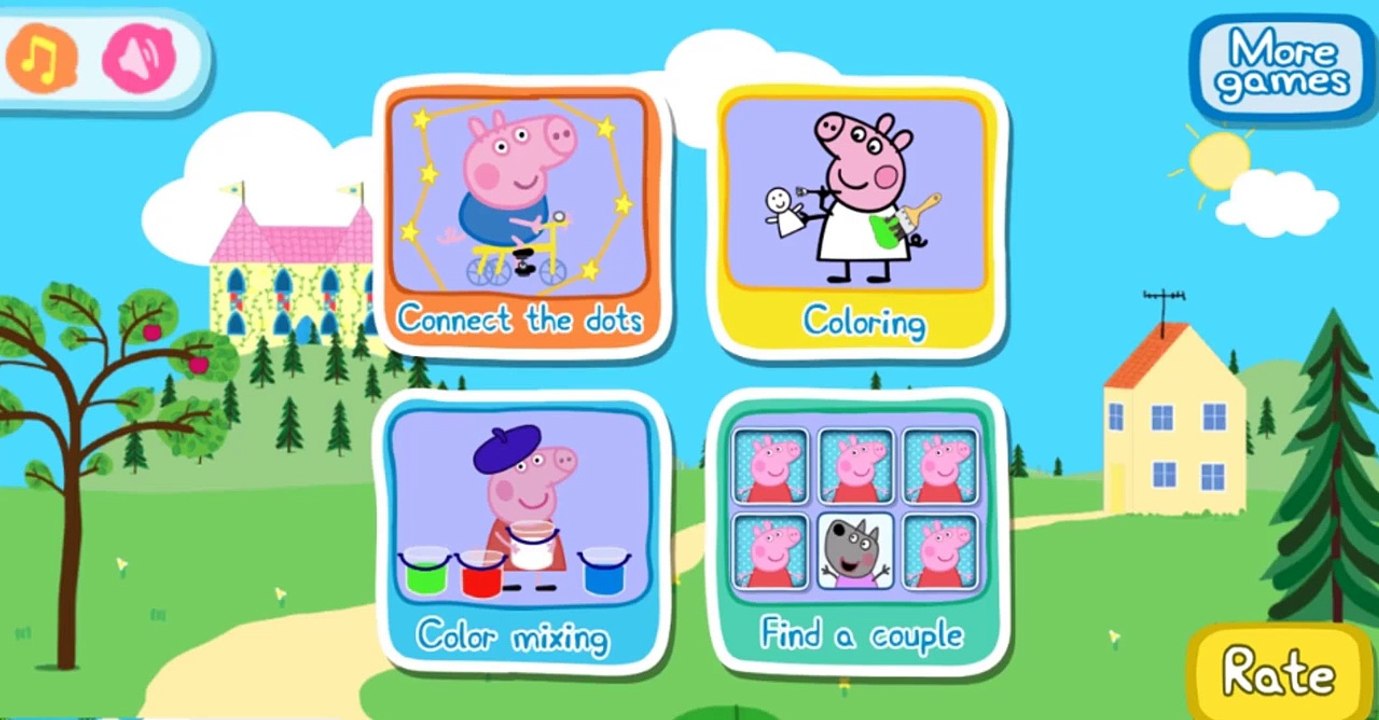 Peppa Pig en Español - Peppa Pig Mini Juegos - Colorante - Juego Para Bebés
