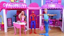 BARBIE MALL SELFIE Spiderman Mike Merman Disney Princess Merida DisneyCarToys Barbie Video