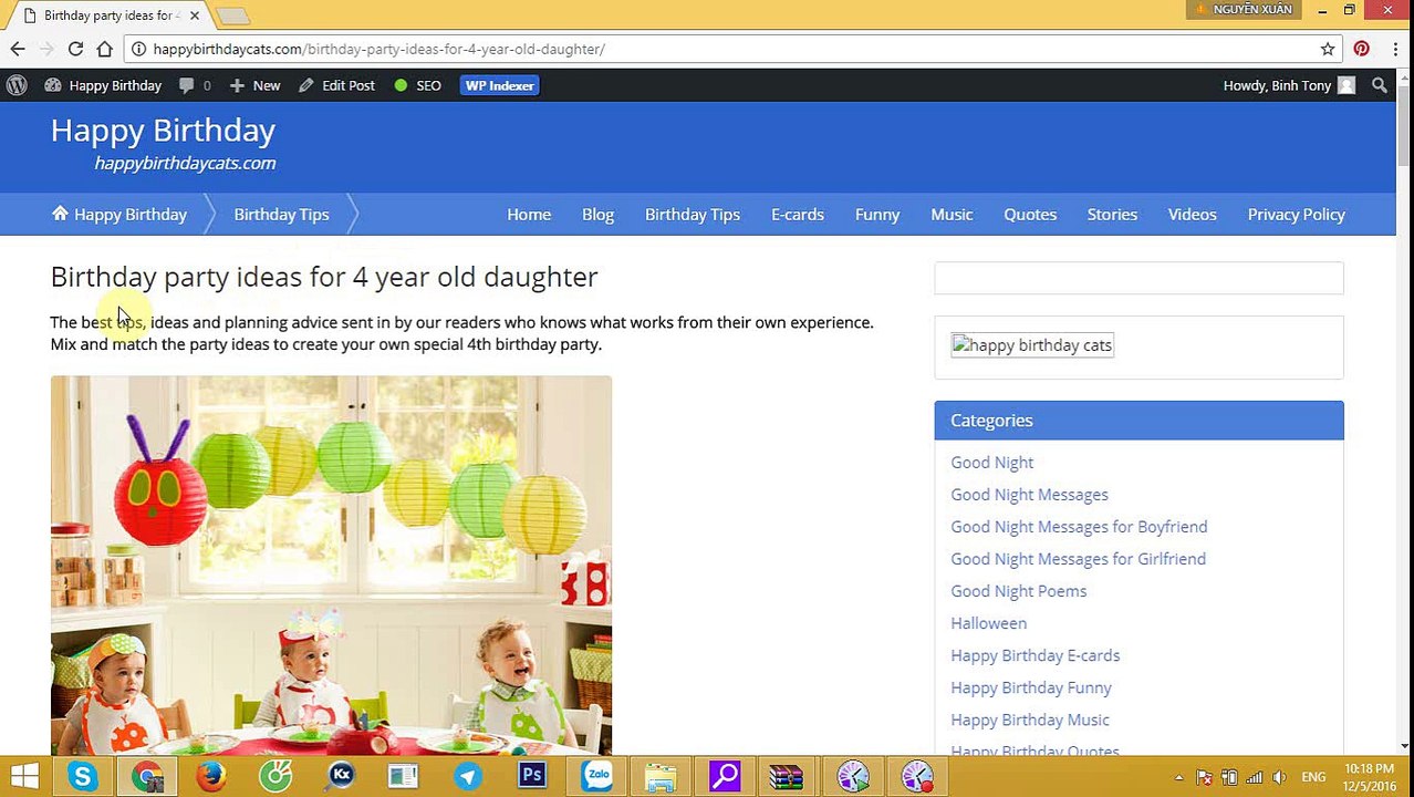 Birthday party ideas for 4 year old daughter