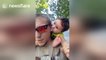 Boy, 1, uses his uncle's ear as a pacifier