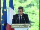 Nicolas Sarkozy : 1/3 université d'été du MEDEF