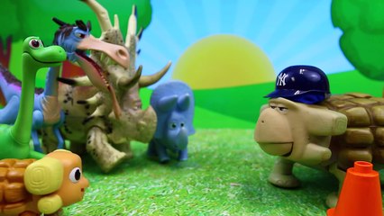 The Good Dinosaur Soccer Coach Jack Teaches Vivian and Arlo Opening Surprise Dinosaur Eggs