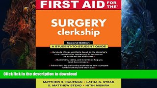Read Book First Aid for the Surgery Clerkship (First Aid Series)