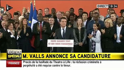Manuel Valls: "Oui, je suis candidat à la Présidence. Je ne peux plus être Premier Ministre, je quitterai mes fonctions