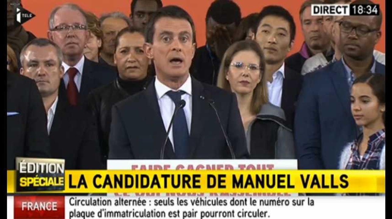 Valls : "Alors oui, je suis candidat à la présidence de la République"