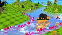King Kong Cartoon Riding Boat And Singing Row Row Row Your Boat Children Nursery Rhymes