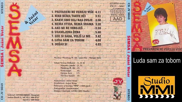 Semsa Suljakovic i Juzni Vetar - Luda sam za tobom (Audio 1984)