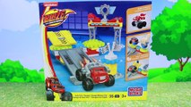 Blaze and the Monster Machines Mega Bloks Axle City Garage with Duplo Lego Disney Cars and Twins