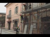 Norcia (PG) - Terremoto, messa in sicurezza di Corso Sertorio (05.12.16)