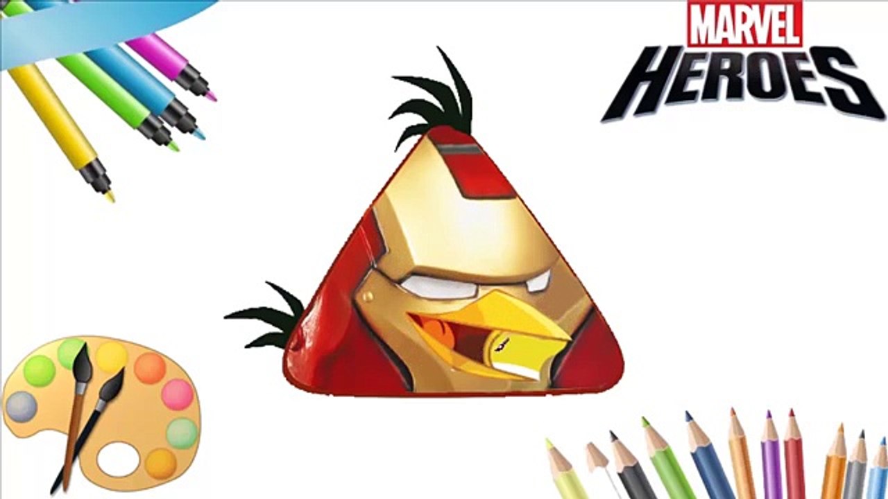 Learn Colors With Angry Birds Coloring - Angry Birds Transforms Into Marvel Heroes