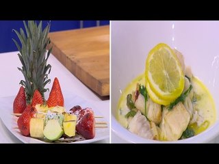 شوربة سمك صوص أبيض - فواكه مشوية | شبكة و صنارة حلقة كاملة