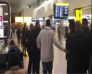 PMLN Workers Scuffle at London Airport Mobile Footage