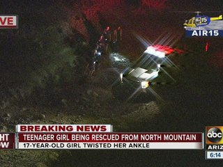 Teenage girl being rescued from North Mountain