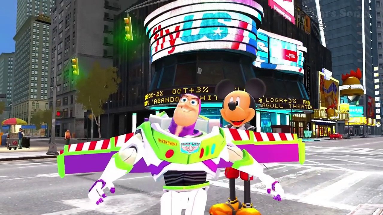 Toy Story Buzz Lightyear & Disney Mickey Mouse - Disney Pixar Animation w/ Lightning McQueen Cars