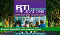 Pre Order RTI Applications, Volume 2: Assessment, Analysis, and Decision Making (Guilford