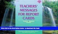 Pre Order Teachers  Messages for Report Cards, English/Spanish Edition School Specialty Publishing