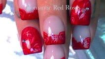 DIY Easy Red Rose Nails | Romantic Roses Nail Art Design Tutorial