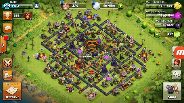 TH 9 ATTACK - PEKKA+GIANT+HEALER+BOWLER+BABY DRAG = 3 STARS