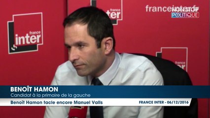Primaire à gauche : Benoît Hamon sur Manuel Valls "Sa candidature est la plus clivante qui soit"