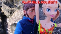 MOANA MAUI & ELSA FALL IN LOVE & KISS 2 ❤ Disney Princess Moana Barbie Parody Funny Hans Beach Story