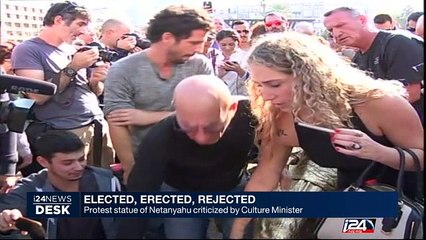 Protest statue of Netanyahu criticized by Culture Minister