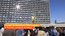 Israël : une statue satirique de Benyamin Nétanyahou déboulonnée