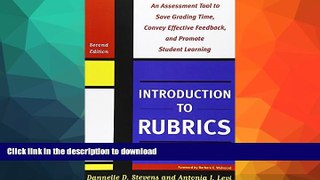 Pre Order Introduction to Rubrics: An Assessment Tool to Save Grading Time, Convey Effective