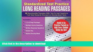 Hardcover Standardized Test Practice: Long Reading Passages: Grades 7-8: 16 Reproducible Passages