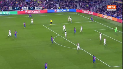 Leo Messi Goal (1 - 0) Barcelona vs Borussia Mönchengladbach