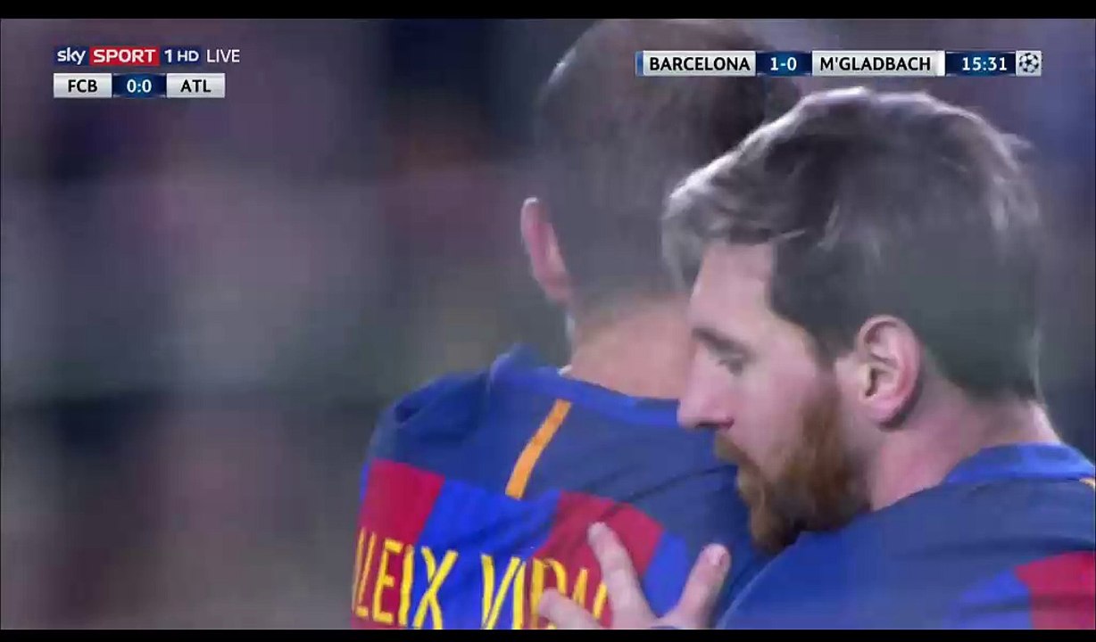 Lionel Messi Goal HD - Barcelona 1-0 Borussia M'gladbach - 06.12.2016