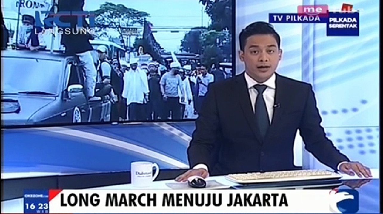 Santri Ciamis Lanjutkan Aksi Long March Menuju Jakarta