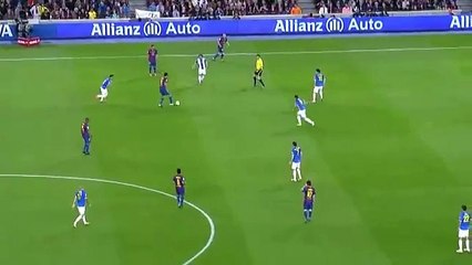 Espanyol`s Blue/White Muppets stand & stare while Barcelona does what they do best