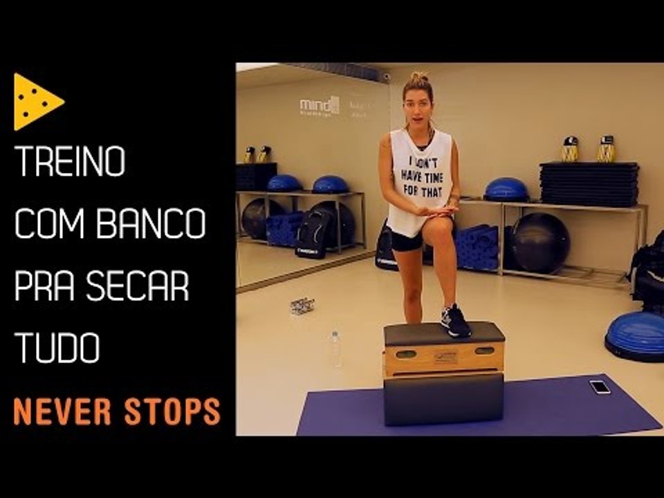 TRINCANDO AS PERNAS COM SÉRIE DE EXERCÍCIOS NO BANCO