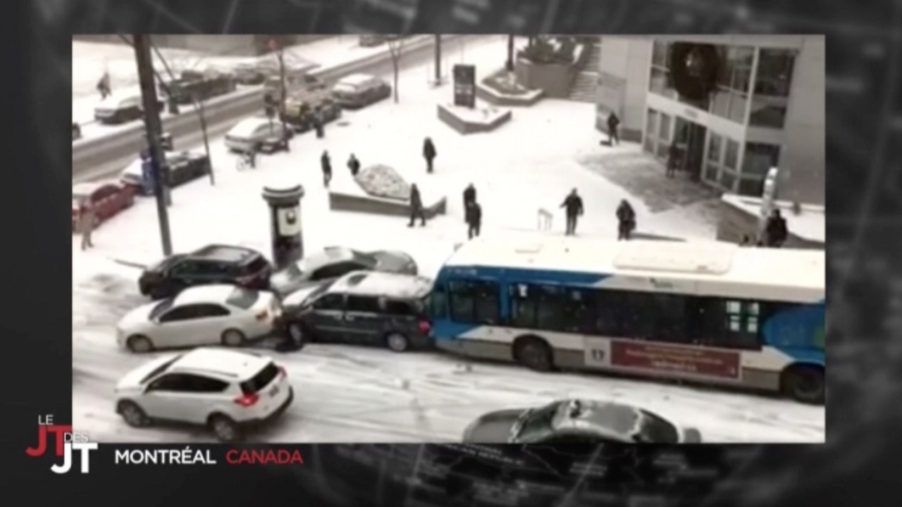 [Zap Actu] Une pente et du verglas forment un carambolage à Montréal (07 12 16)