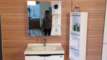 PVC Bathroom Cabinet With Swing Side Cabinet