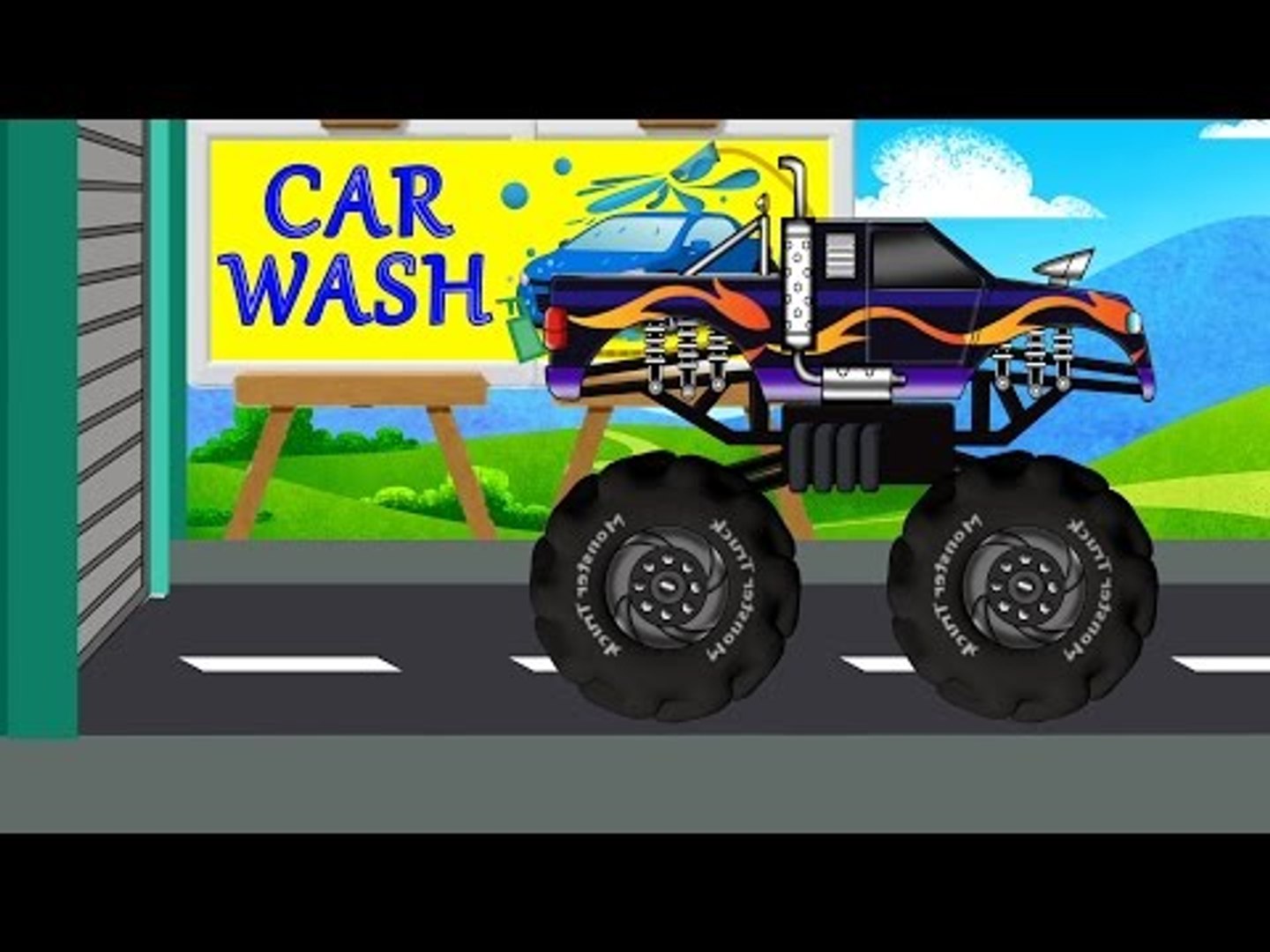 Police Car Wash Monster Truck, videos For Children