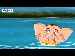 Ganesha Blesses Chitraratha Gandarva from Recarnation of crocodile - Bal Ganesh  (Kannada)