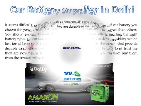 Buy SF Sonic, Amaron and Exide Car Battery - Dollybattery.in