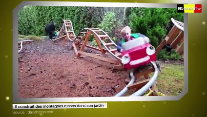 Il construit des montagnes russes pour ses petits-enfants dans son jardin