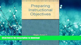 Pre Order Preparing Instructional Objectives On Book