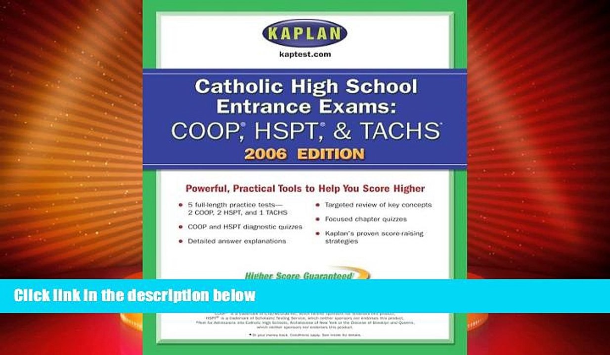 Price Catholic High School Entrance Exams (COOP/HSPT) 2006 (Kaplan Catholic High School Entrance
