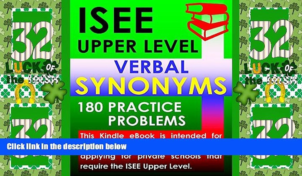 Best Price ISEE Upper Level Verbal Synonyms - 180 Practice Problems ISEE Exam Preparation Experts