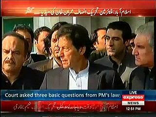 Download Video: Imran Khan's media talk after the hearing of Panama Leaks case in supreme court