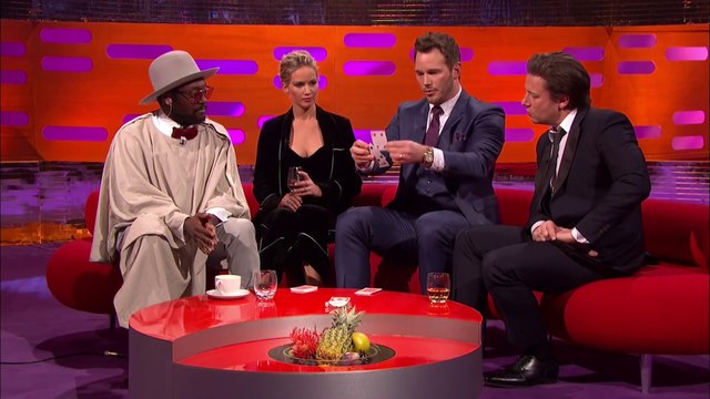 Le tour de magie complètement raté de Chris Pratt qui va épater Will.I.am et Jennifer Lawrence