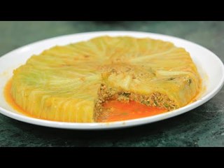 صينية كرنب محشي لحم | الشيف شربيني