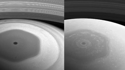 El Hexágono de Saturno, sobrevolado por Cassini