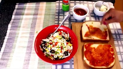 How to make Pizza Sandwich Recipe Quick Tasty Breakfast for Young and Kids