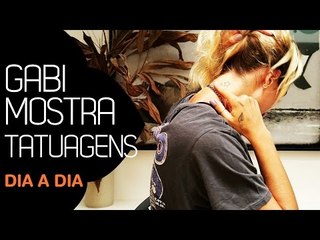 GABRIELA PUGLIESI MOSTRA SUAS TATUAGENS